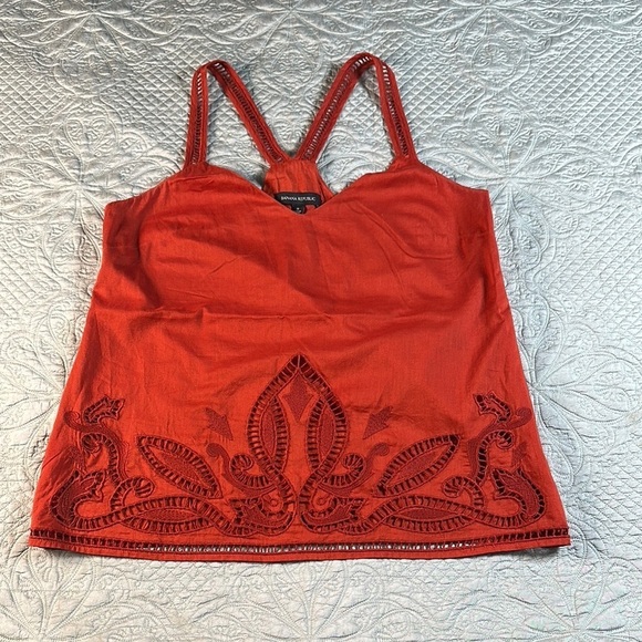 Banana Republic Tops - Banana Republic Red Orange Cropped Embellished Camisole